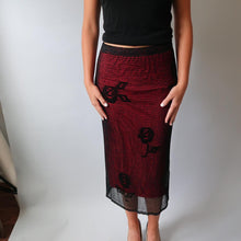 Load image into Gallery viewer, Fully Beaded Rose Midi Skirt
